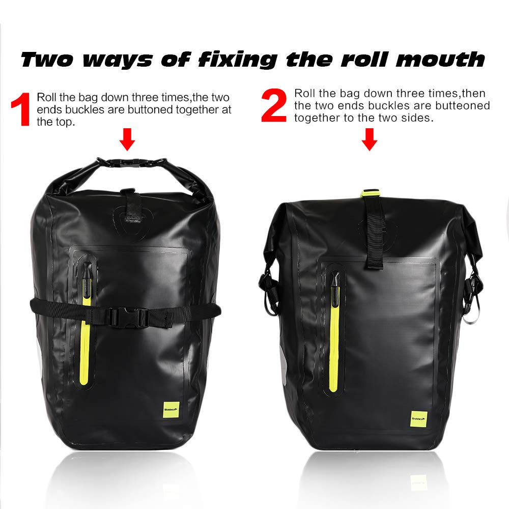 Rhinowalk 25L Waterproof Bike Pannier Bag – 1000D Polyester Green