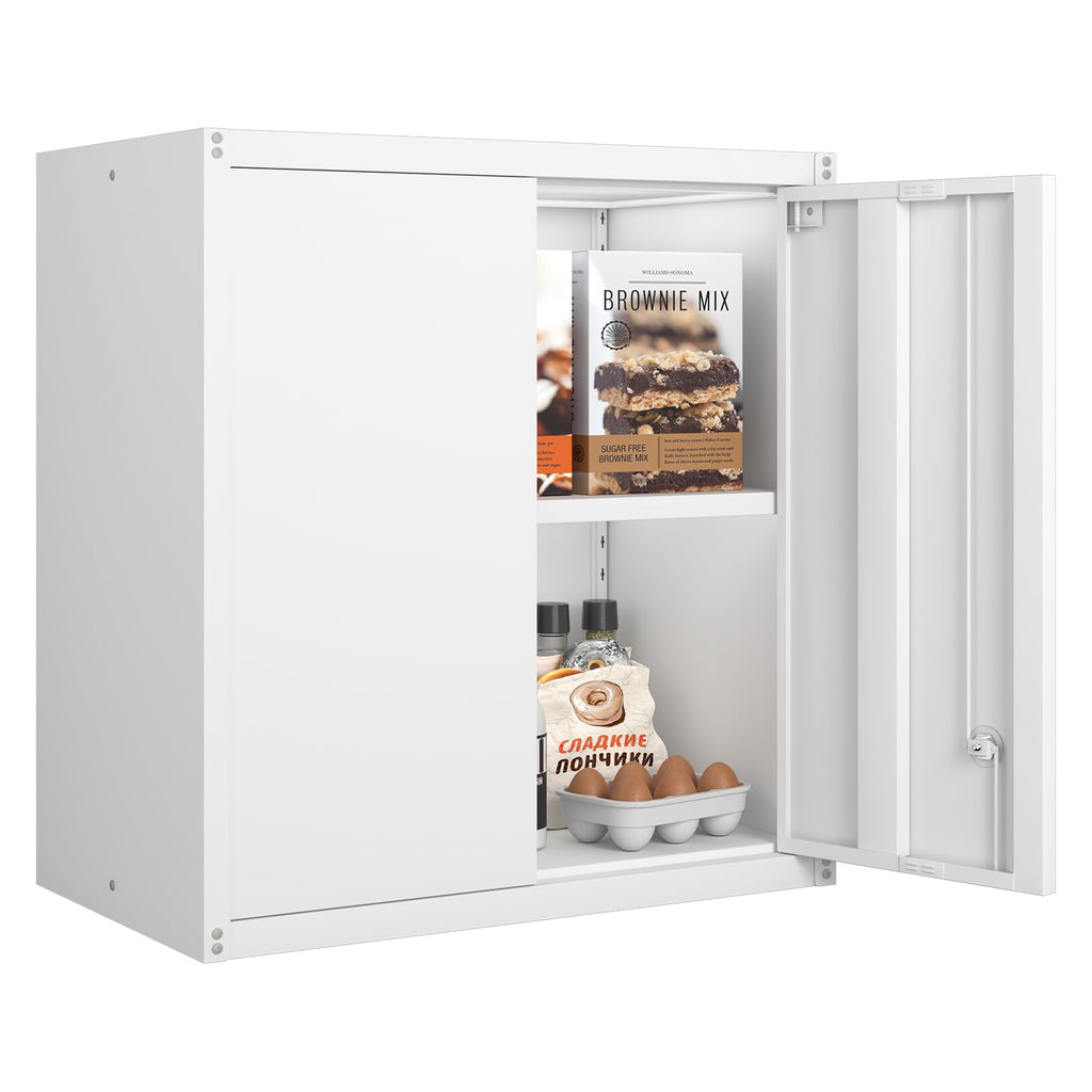 GREATMEET Metal Wall Cabinet, Wall Mounted Storage Cabinet with Lock for Garage Storage - image 1