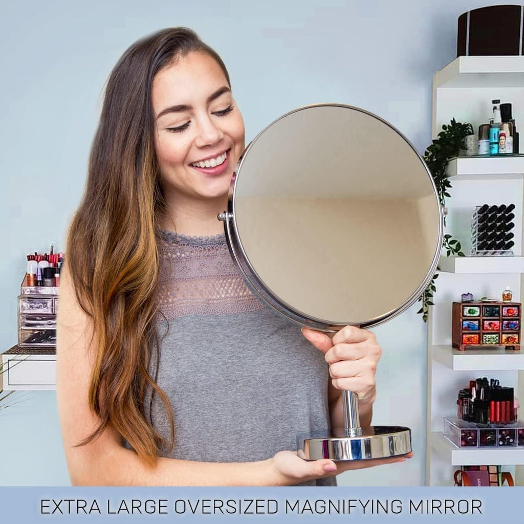 Mirrorvana XXLarge 3X Magnifying Makeup Mirror | Double Sided Vanity Stand