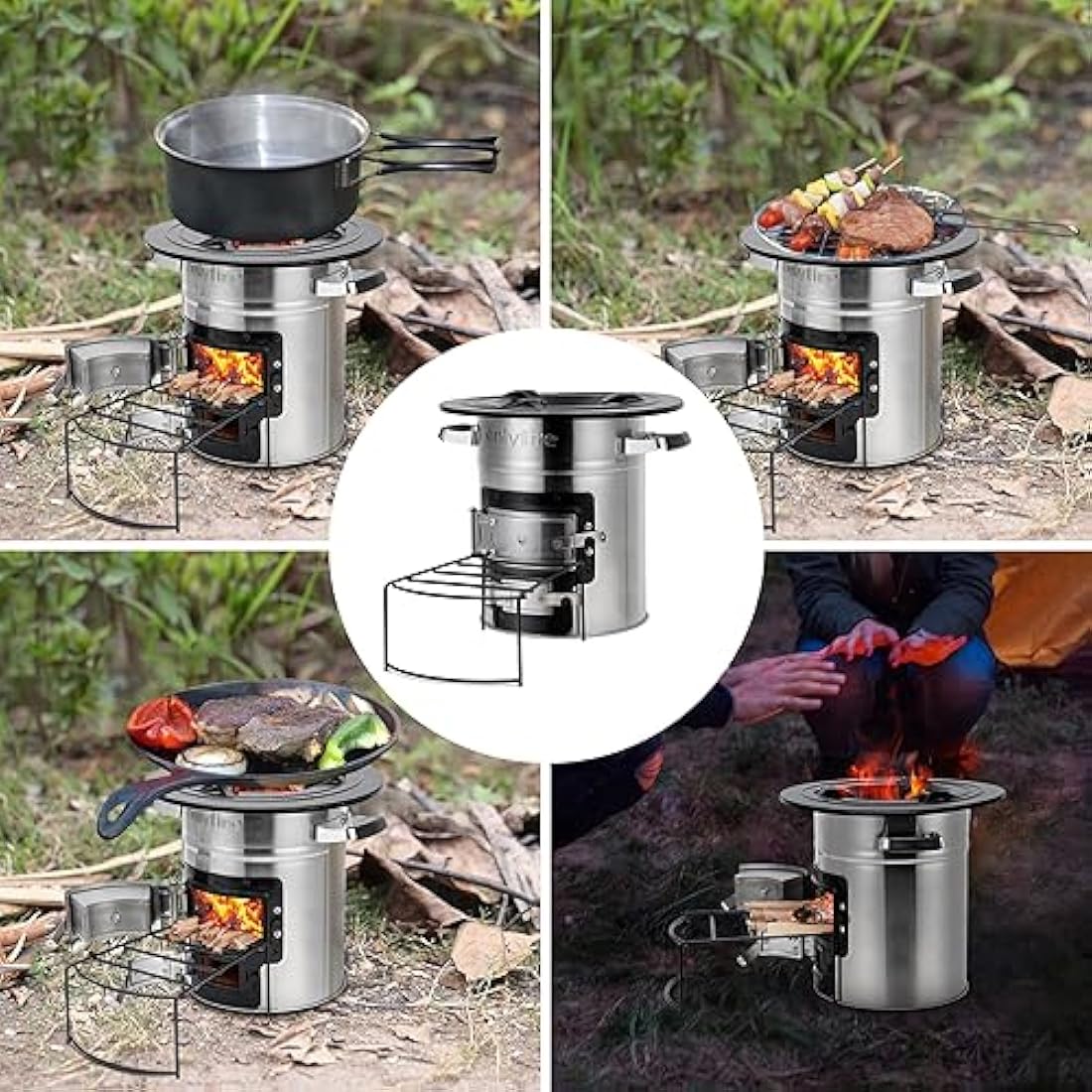 Stainless Steel Rocket Stove – Portable Wood Burning Camp Stove