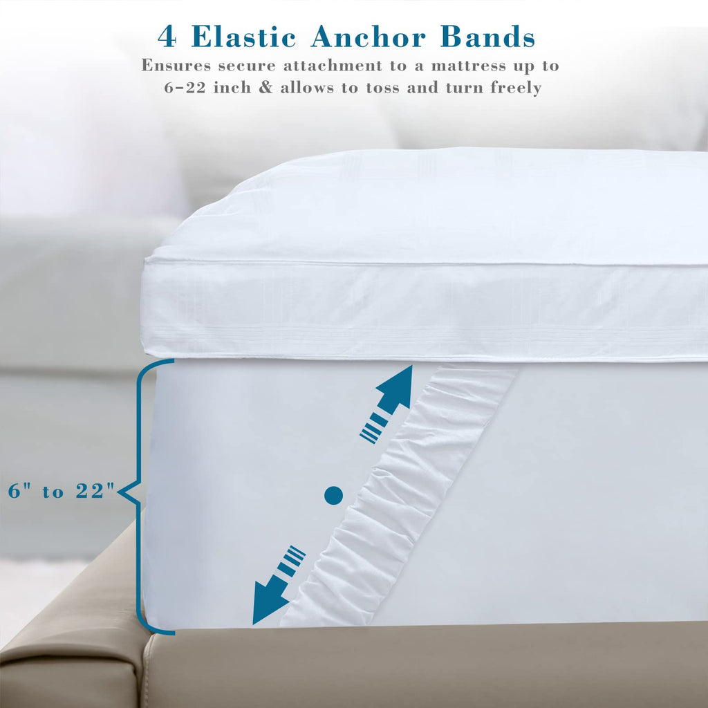 Single Mattress Topper - Extra Thick Cotton Baffle Box Pad