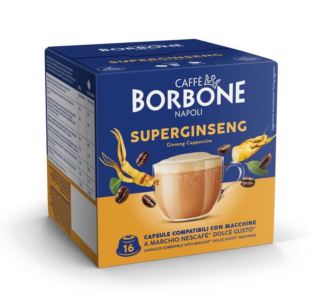 Caffè Borbone SuperGinseng Coffee Capsules | Dolce Gusto Compatible | 64 Pack