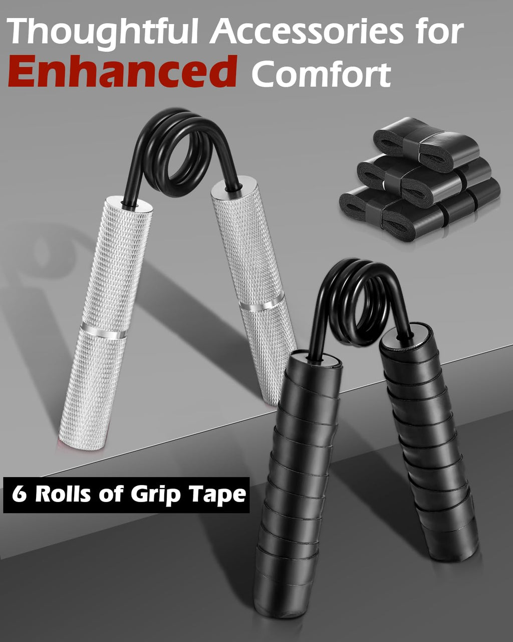 Hozzen Hand Grip Strengthener Set – 6 Pack Metal Forearm Trainer 100-350lbs