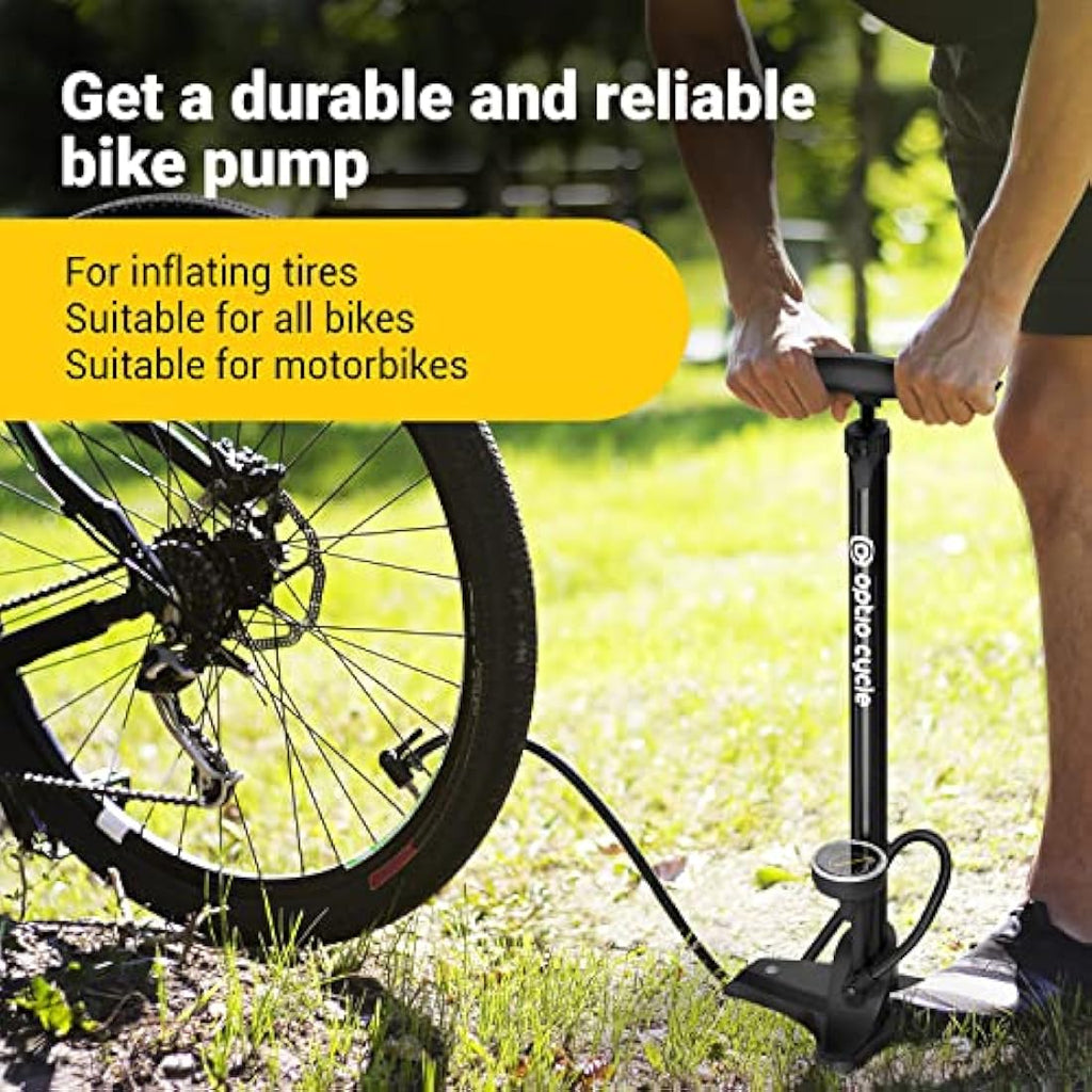 Jolof Store Bike Floor Pump with Pressure Gauge - 160 PSI Presta & Schrader