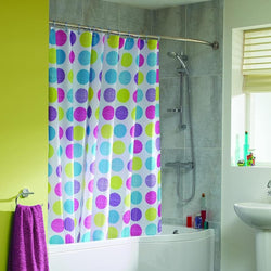 Croydex Textured Dot Shower Curtain | Anti-Microbial Polyester | 180x180cm