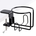 LEKUSHA Stainless Steel Desk Cup Holder – Anti-Spill Clamp Mount, Black