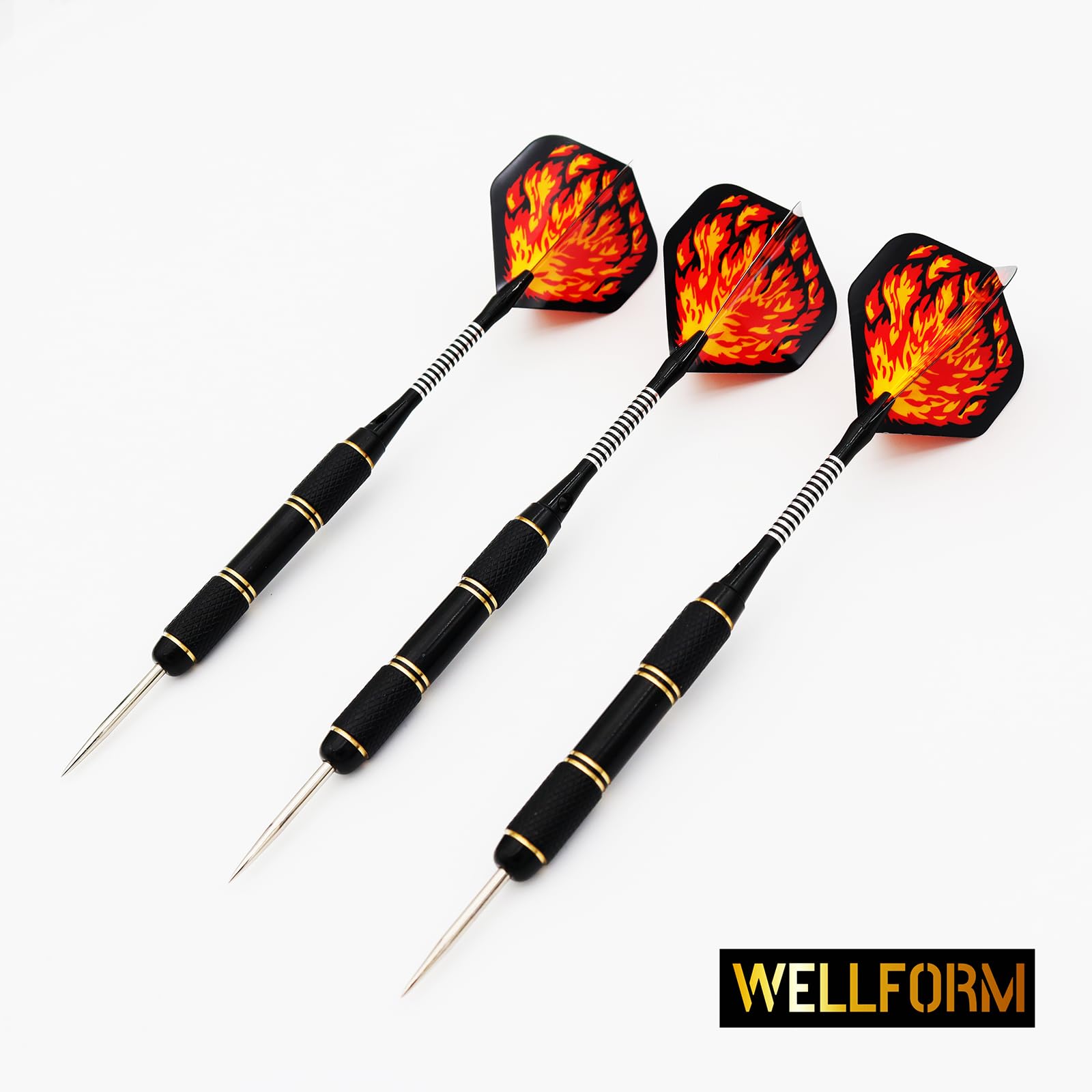 WELLFORM Professional Steel Tip Darts Set | 22g & 28g Brass Barrels