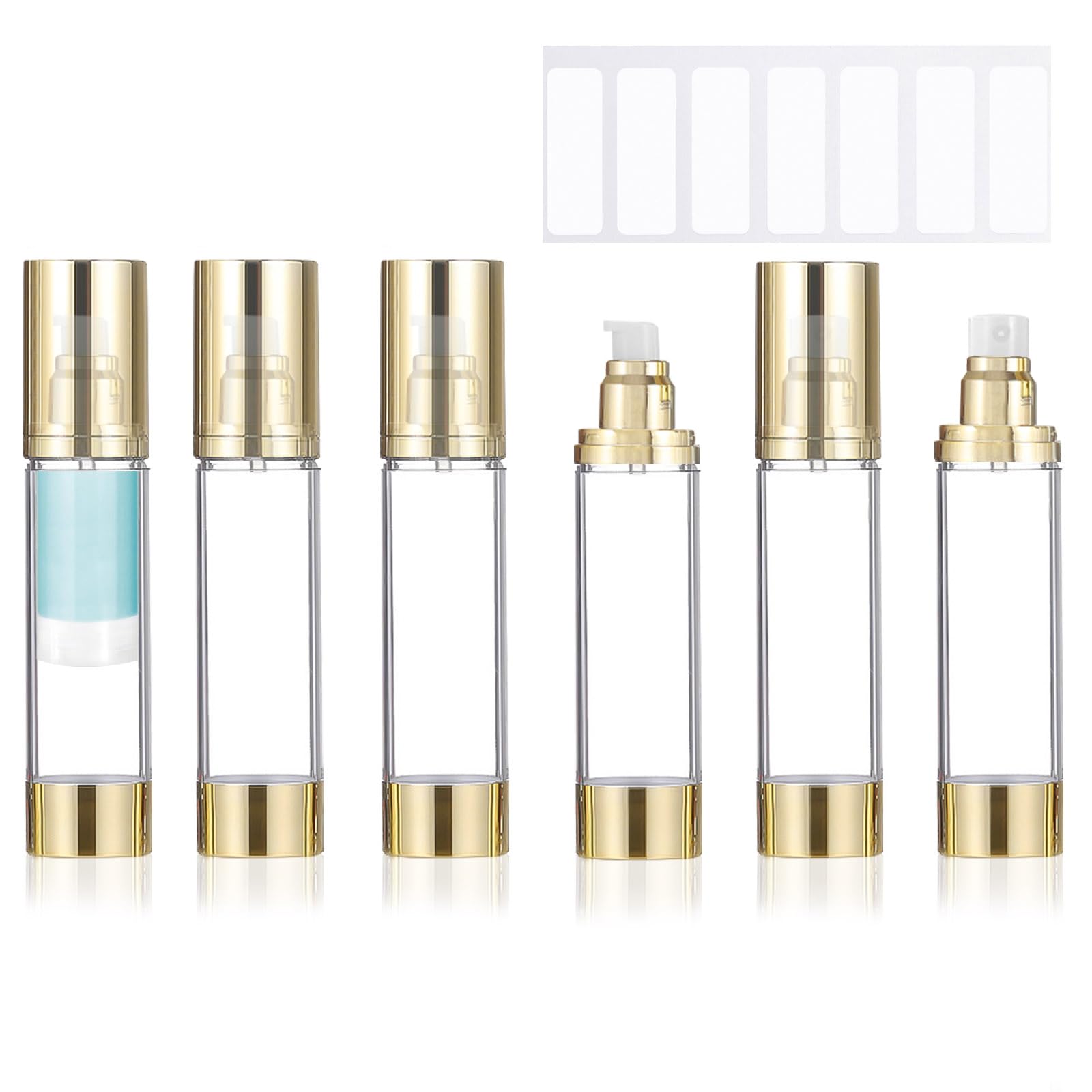 Jolof Store 6-Piece Airless Pump Bottle Set | 50ml Travel Containers