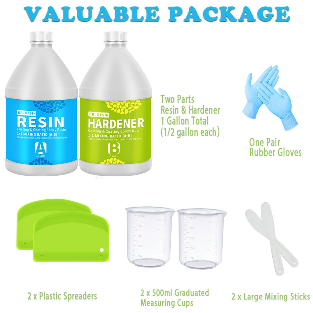 Clear Epoxy Resin 1 Gallon Kit – 2 Part Casting Resin