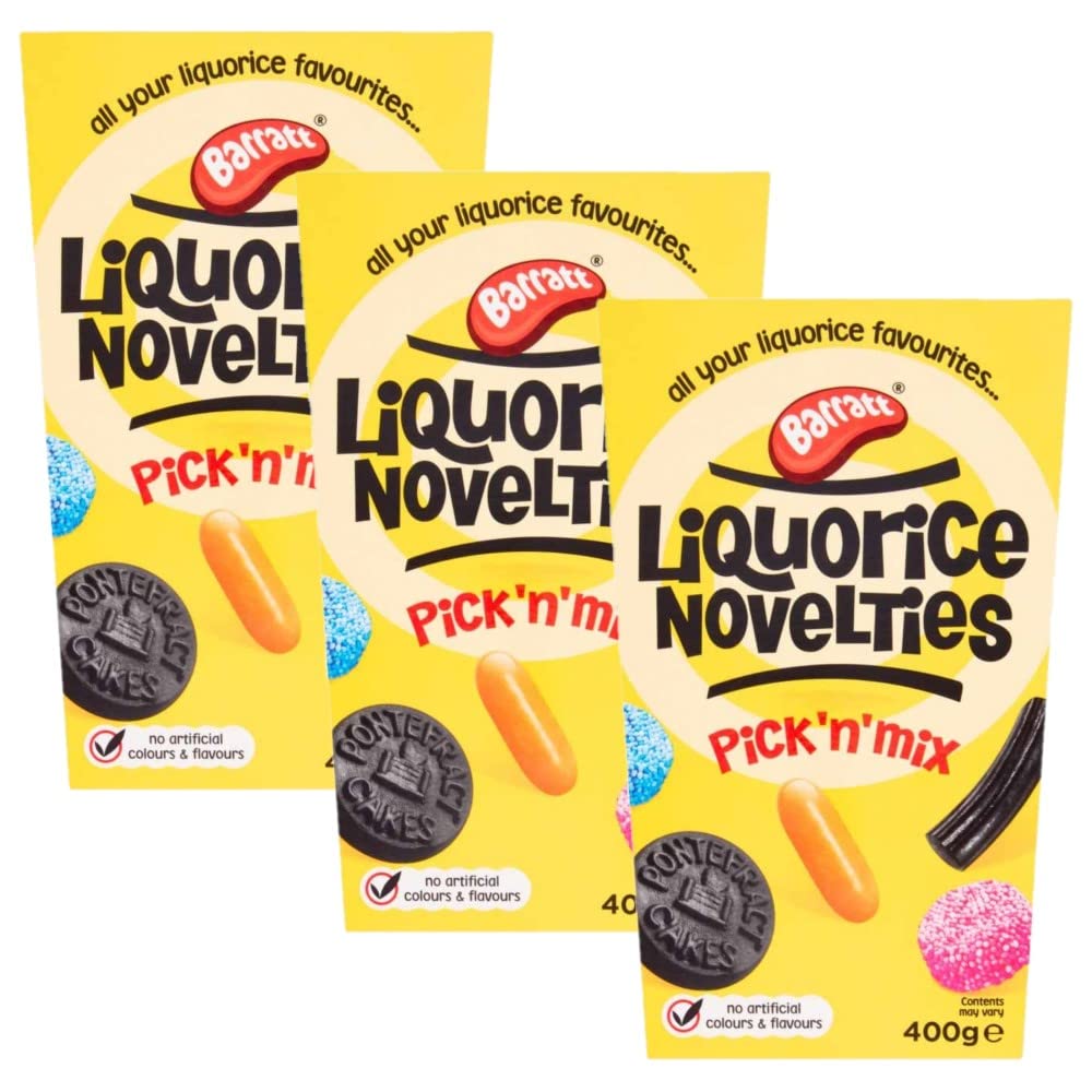 Barratt Liquorice Novelties Pick N Mix Sweets - 3 x 400g Cartons