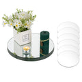 Nuptio 25cm Round Mirror Centerpieces | 12 Pcs Glass Candle Plates