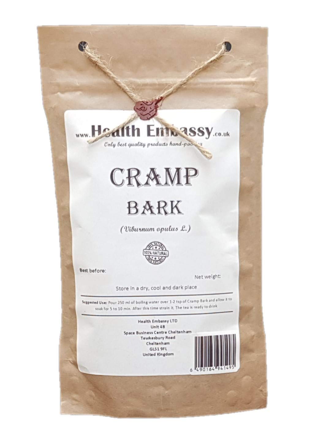 Health Embassy Cramp Bark Tea | Viburnum opulus L | Dried Herbs 100g