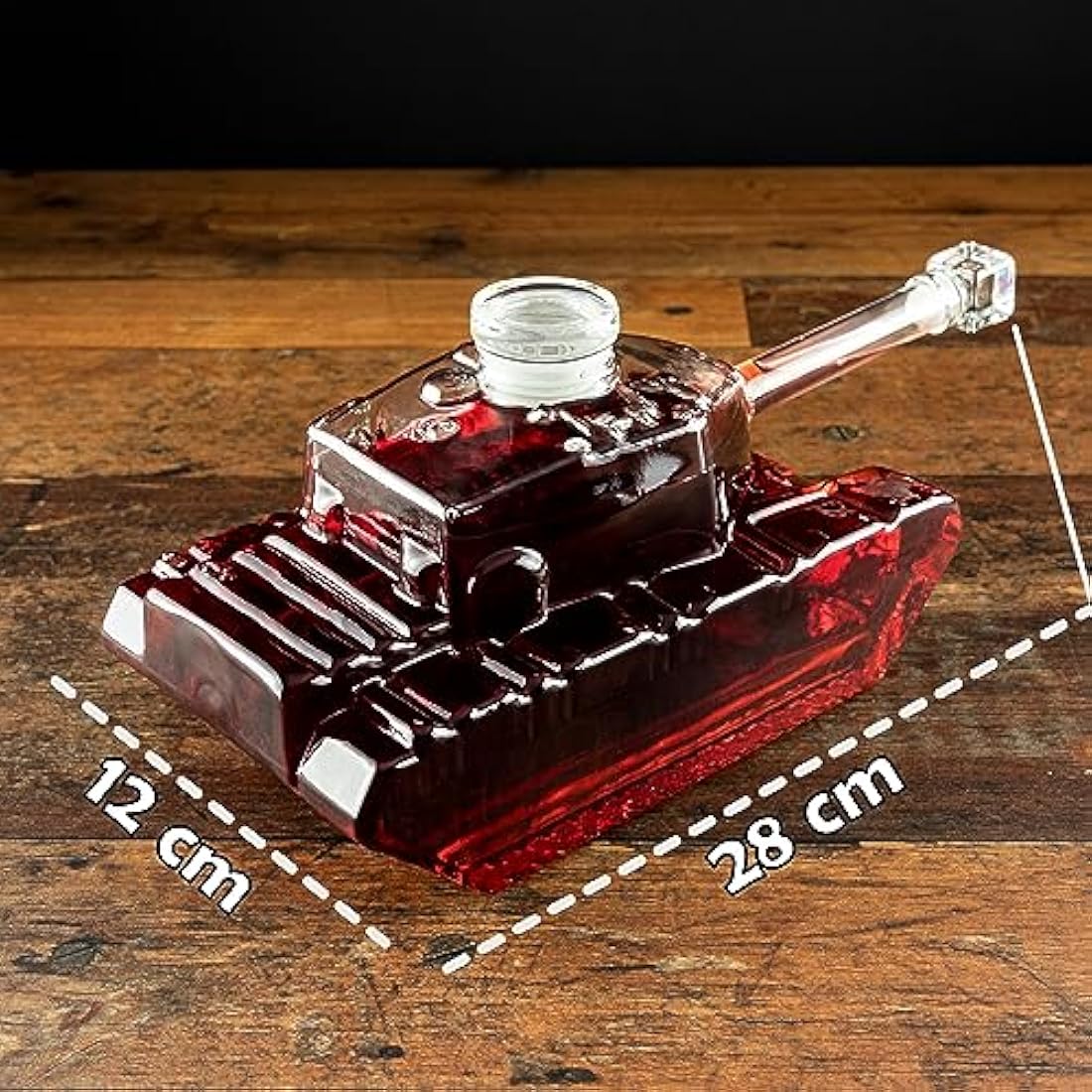 Tank-Shaped Whisky Decanter – 1000ml Glass Military Carafe