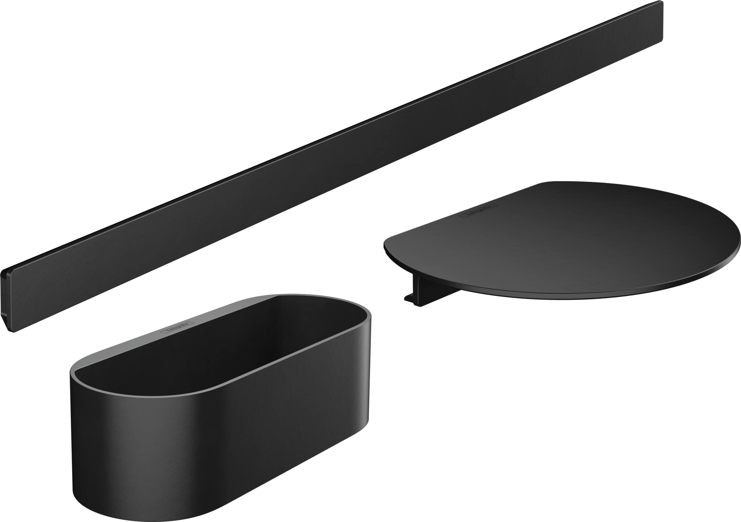 Hansgrohe WallStoris Bathtub Storage Set – No-Drill Accessories, Matt Black