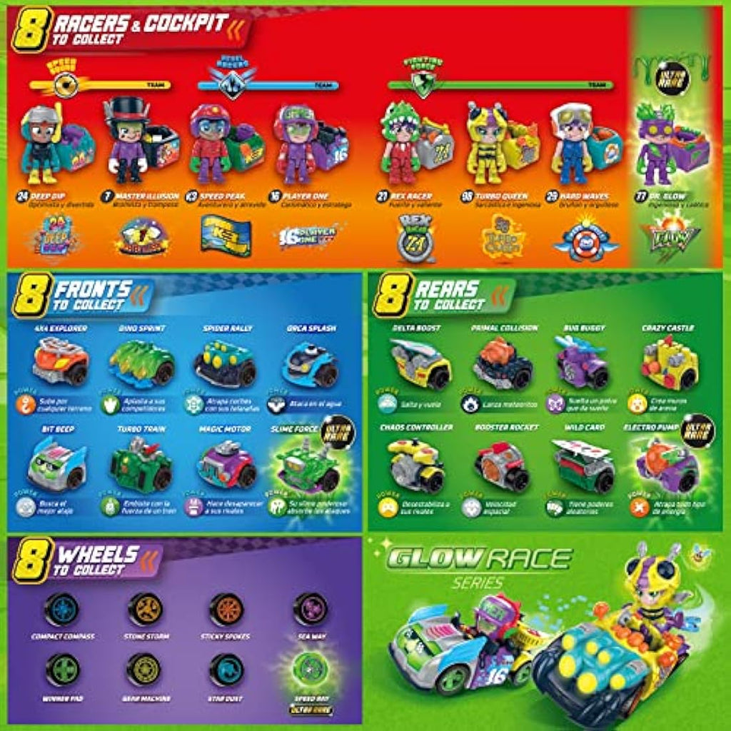 T-Racers Glow Race Series | Collectible Customizable Toy Car & Driver