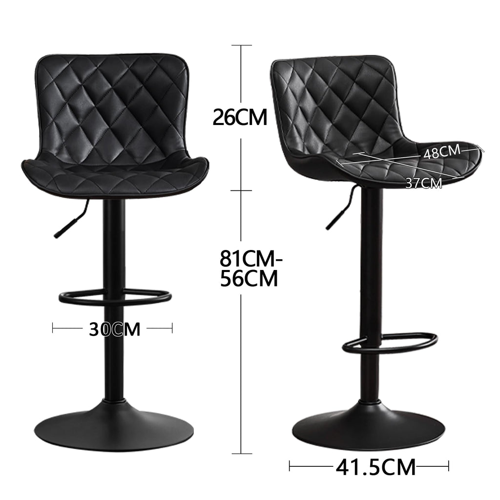 Kidol&Shellder Black Bar Stools Set of 2 Modern Kitchen Stools - image 2