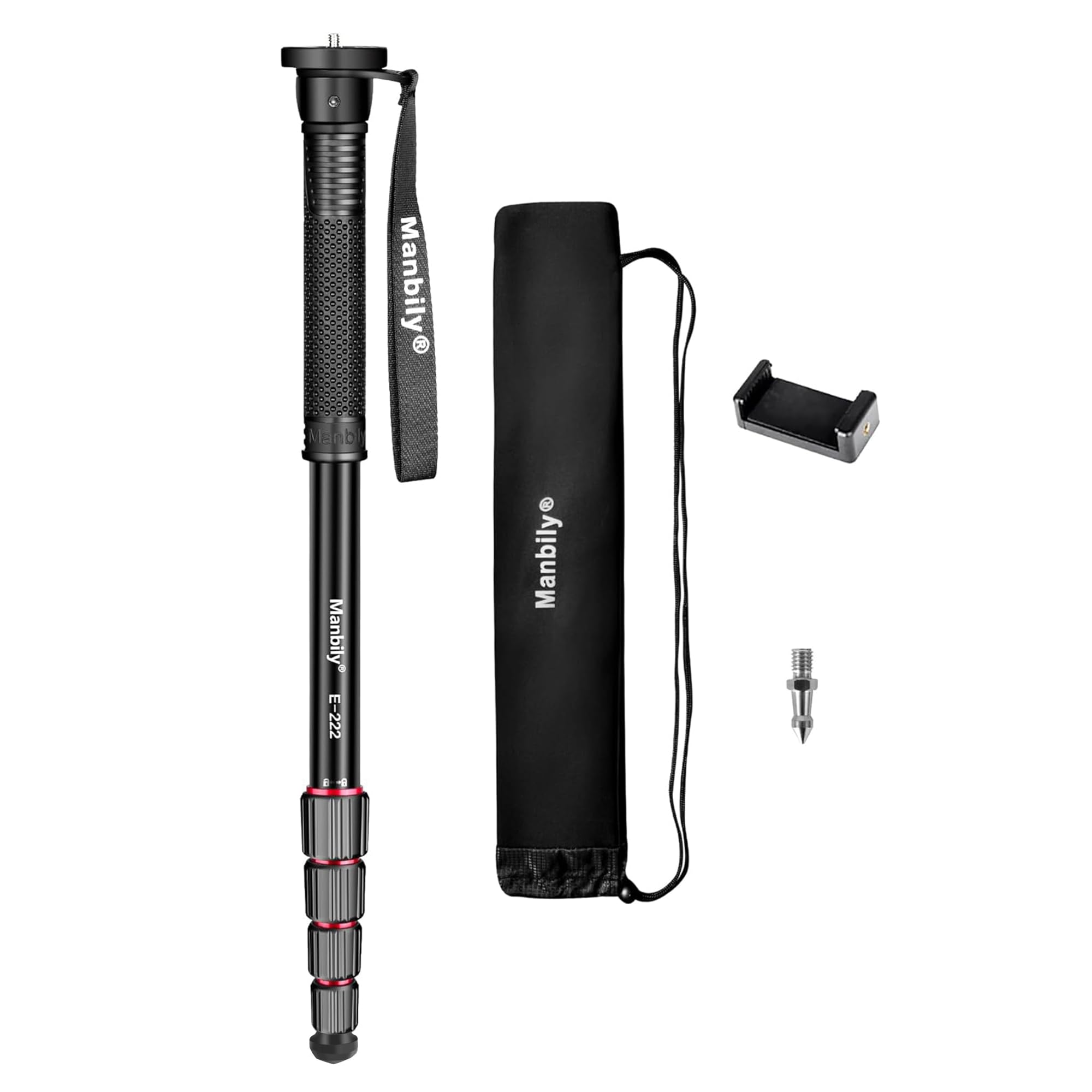 Manbily 65-Inch Camera Monopod | 5-Section Aluminum DSLR Video Stick