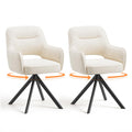 COLAMY 360°Swivel Dining Chairs Set of 2, Fabric Chairs for Dining Room with Armrests, Hollow Backrest and Thick Seat Cushion - image 1