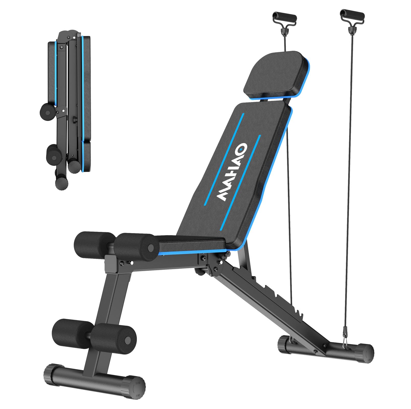 MAHAO Adjustable Weight Bench | Foldable 500lb Capacity Home Gym Bench