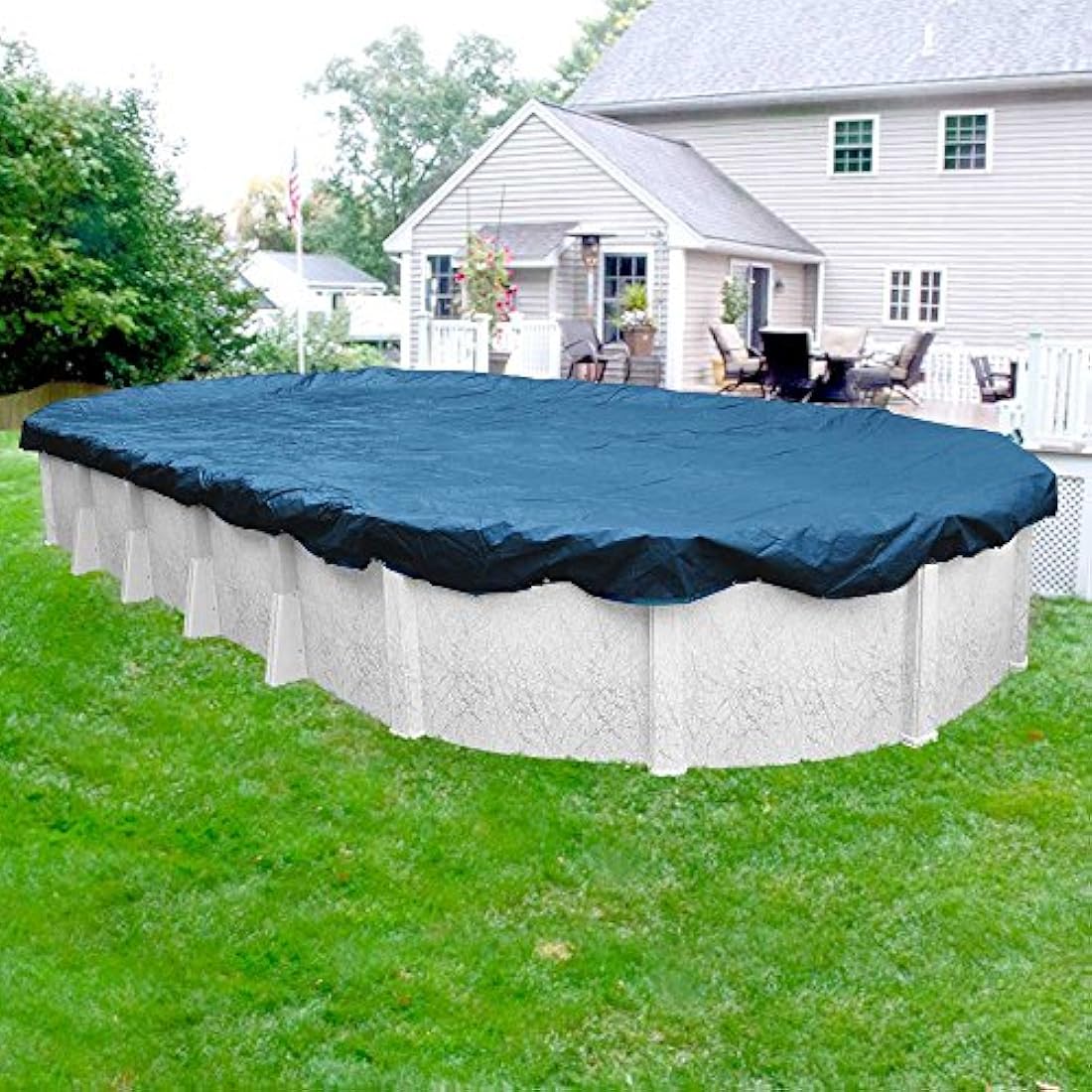 Robelle Super Winter Pool Cover | 16x25 ft Oval Above Ground Pool