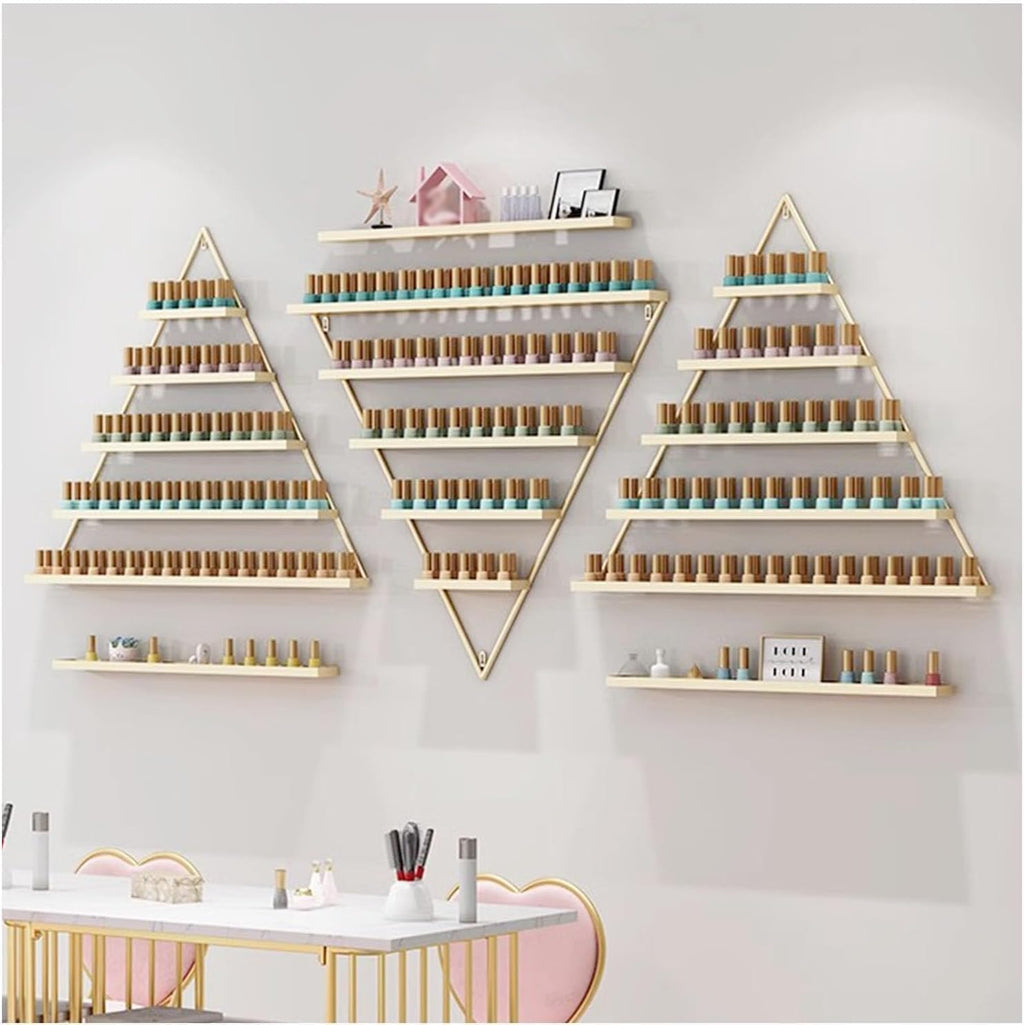 Nail Polish Rack Wall Mounted, 6 Sets Metal Essential Oil Holder,Gold - image 1