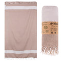 MyStilo Hammam Towel – 100% Recycled Cotton Eco-Friendly Beach Towel (Beige)
