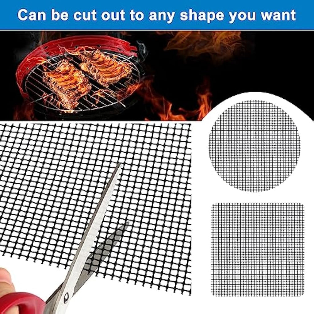 GWHOLE Non-Stick BBQ Grill Mats – 4Pcs Reusable Heat Resistant Sheets