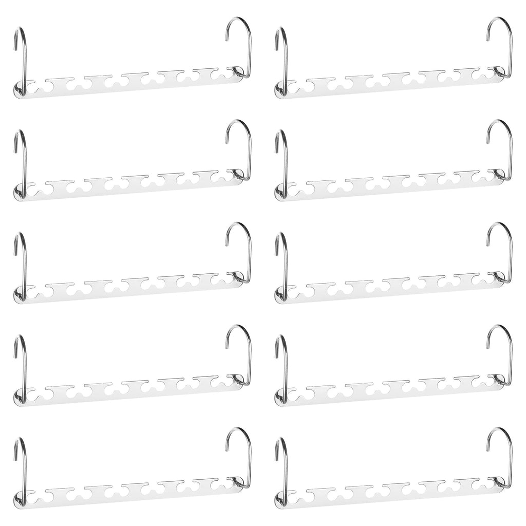 RAINBERG 10 Pack Metal Magic Hangers Space Saving Hangers Closet Space Saving Wardrobe Clothing Hanger Organizer, Updated Hook Design. 10 - image 1