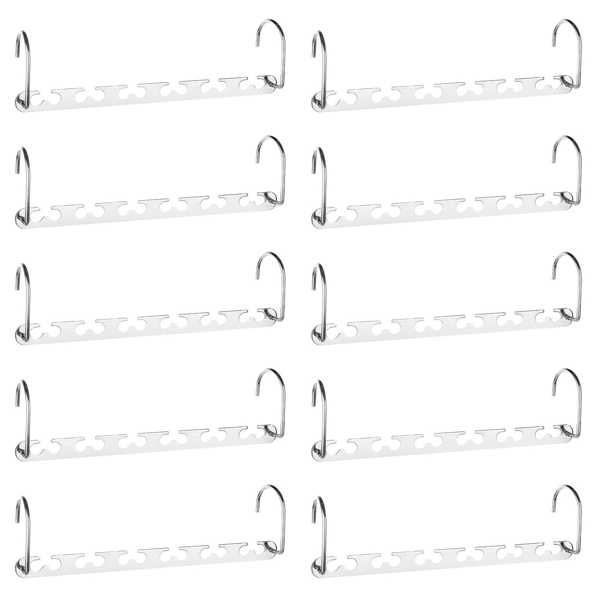 RAINBERG 10 Pack Metal Magic Hangers Space Saving Hangers Closet Space Saving Wardrobe Clothing Hanger Organizer, Updated Hook Design. 10 - image 1