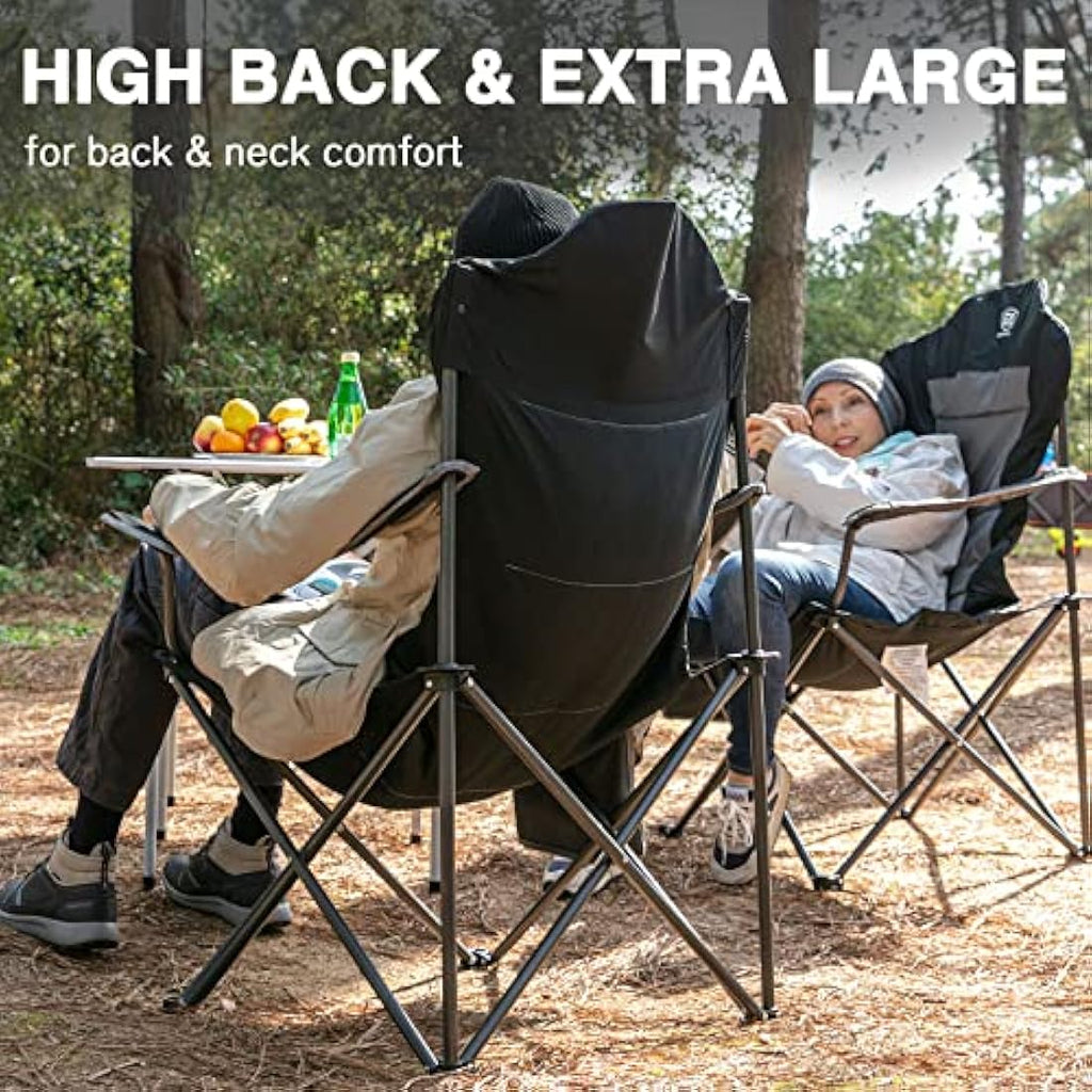 EVER ADVANCED Heavy Duty Folding Camping Chair | Oversized 160kg Capacity