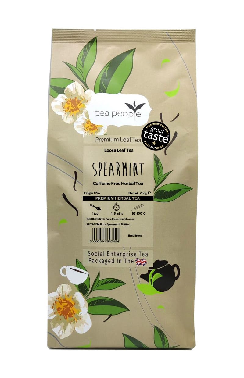 Tea People Spearmint Herbal Tea – 250g Loose Leaf Gourmet Infusion