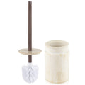 Creative Scents Rustic Luxe Toilet Brush and Holder Set – Beige Resin