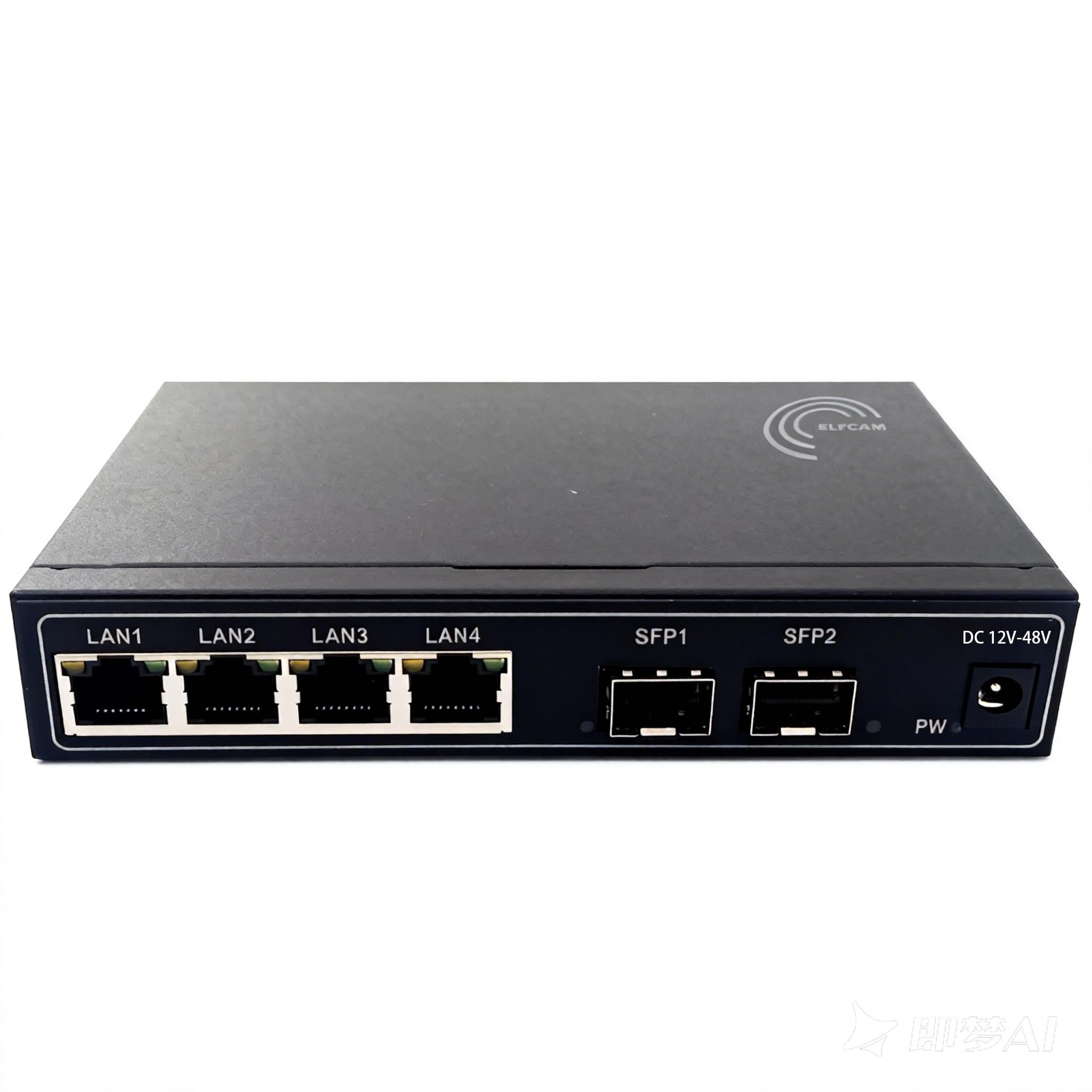 Elfcam Gigabit Ethernet Switch | 4 RJ45 & 2 SFP Ports | Rugged Metal