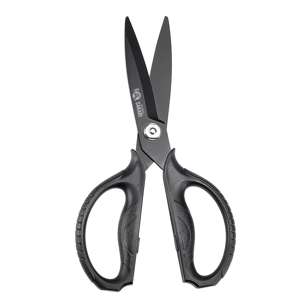 MITSUMOTO SAKARI Japanese Kitchen Scissors | Black Titanium Shears