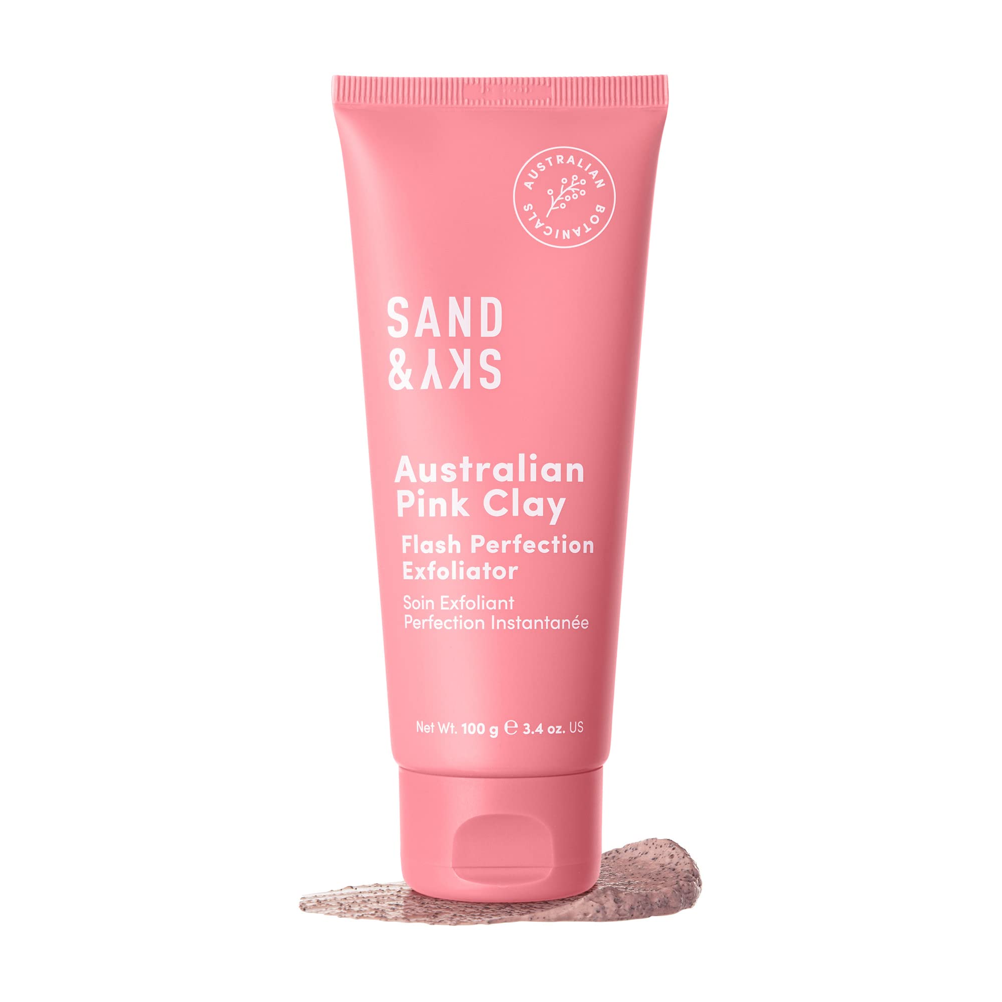 Sand & Sky Australian Pink Clay Exfoliating Face Scrub with AHA & Pearl