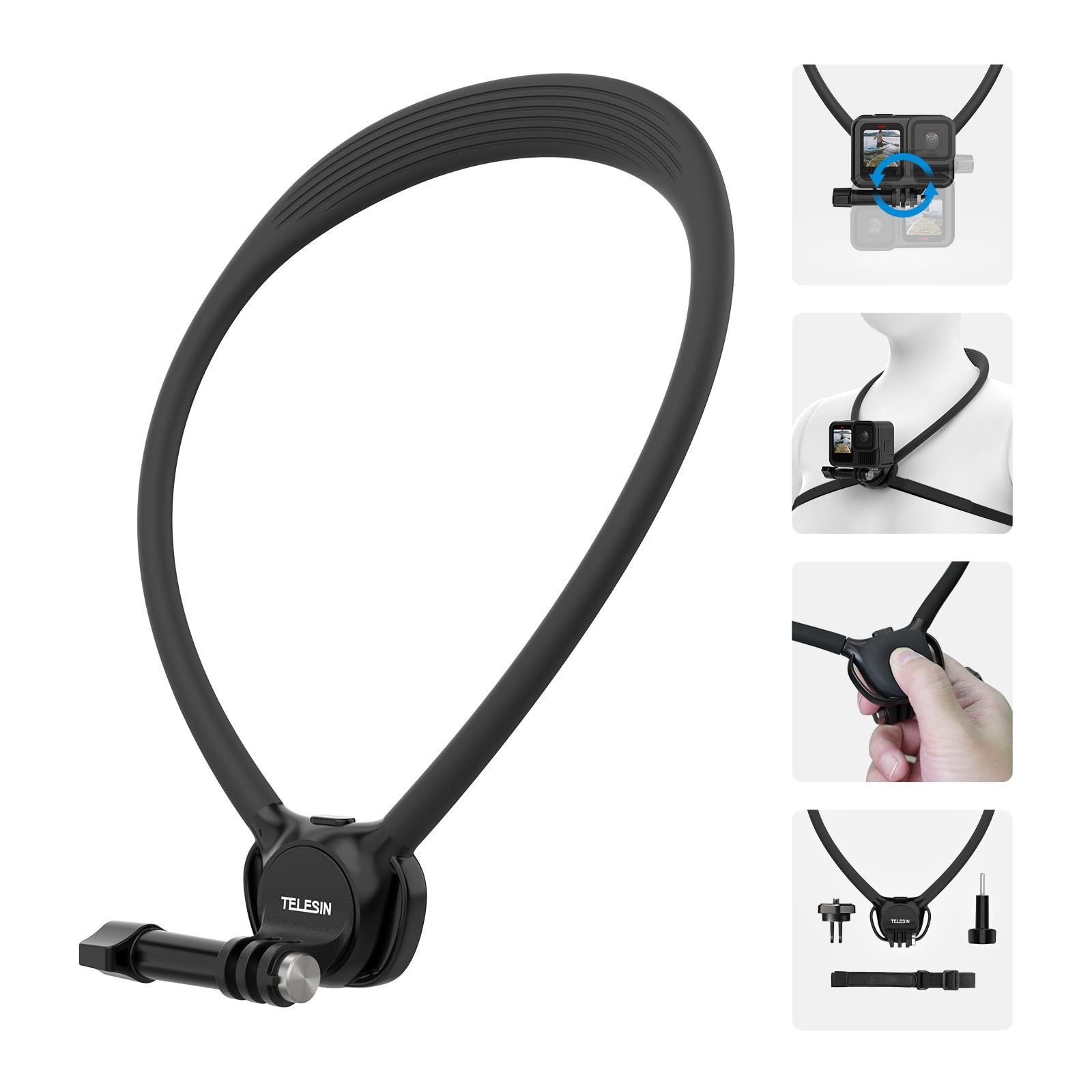 TELESIN Se 2.0 Neck Mount with Air Cushion | POV Vlog Action Camera Holder