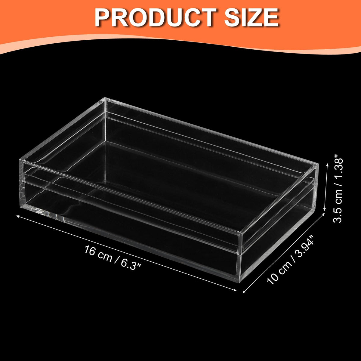 PATIKIL Acrylic Box with Lid 6.3" x 3.94" x 1.38", Clear Acrylic Display Boxes Plastic Square Cube Containers Storage Organizer for Candy Tiny - image 2