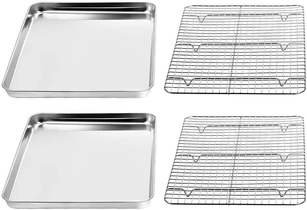 Umiten Stainless Steel Baking Sheet and Cooling Rack Set, 4-Piece