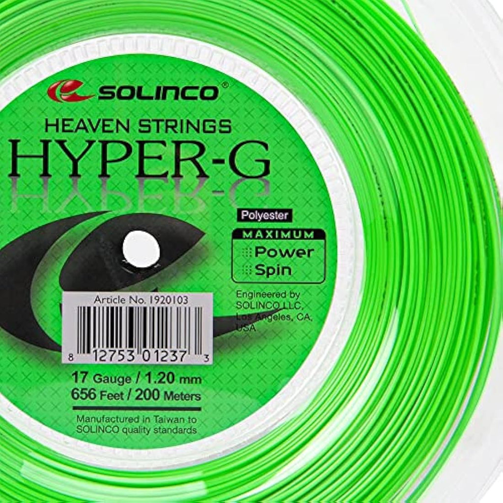 Solinco Hyper-G Tennis String Reel | 16L 1.25mm Co-Polyester - Green