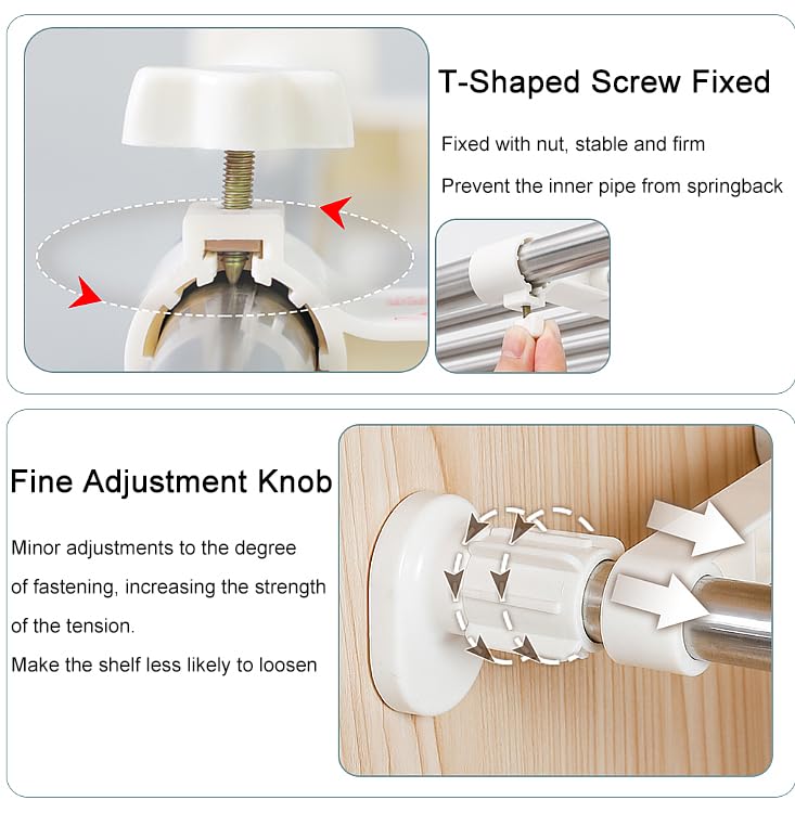 Hershii Expandable Closet Tension Shelf | Adjustable Metal Storage Rack