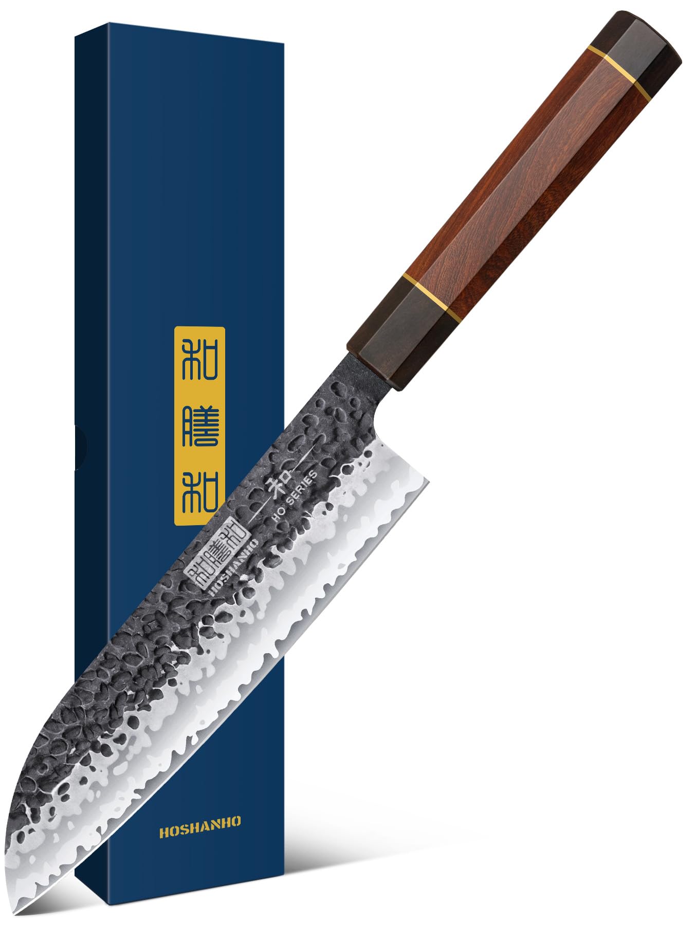 HOSHANHO 7 Inch Santoku Knife | Japanese High Carbon Steel & Rosewood