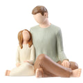 Carracci Father and Daughter Figurine – Hand-Painted Resin Dad Statue