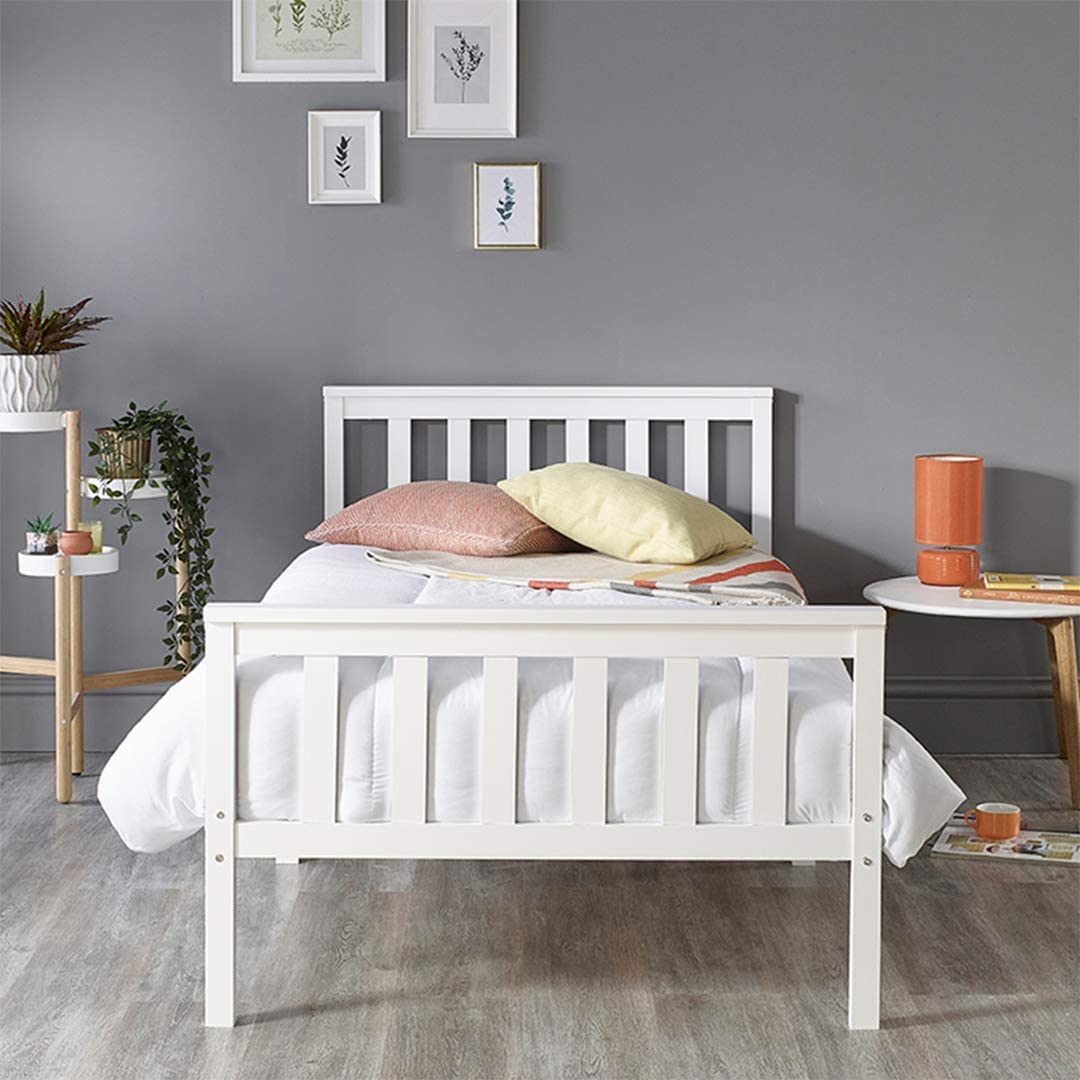 Aspire Beds Atlantic Solid Wood Shaker Bed Frame - White - Single