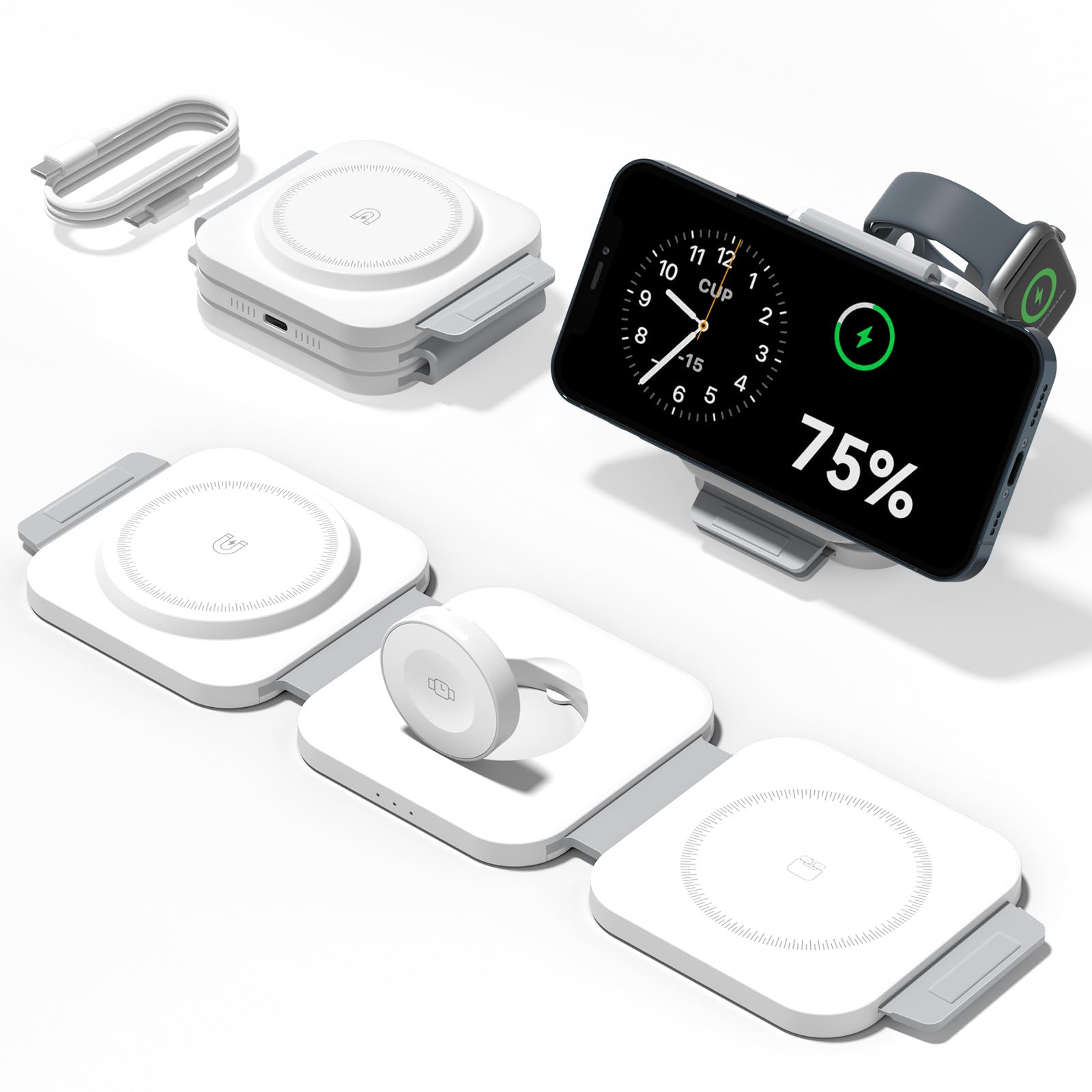 Jolof Store 3-in-1 MagSafe Wireless Charging Station for Apple Devices
