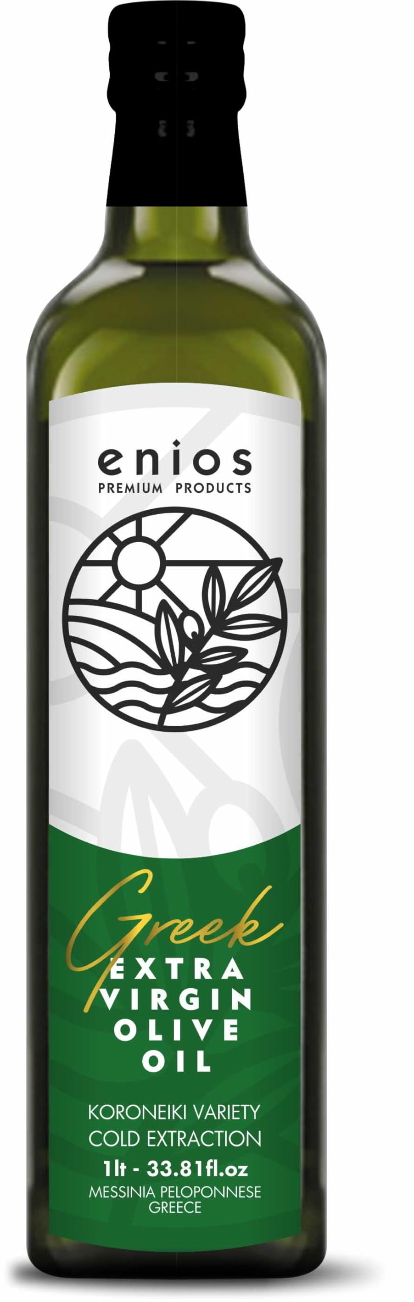 Enios Greek Extra Virgin Olive Oil – 1L Cold Pressed Koroneiki