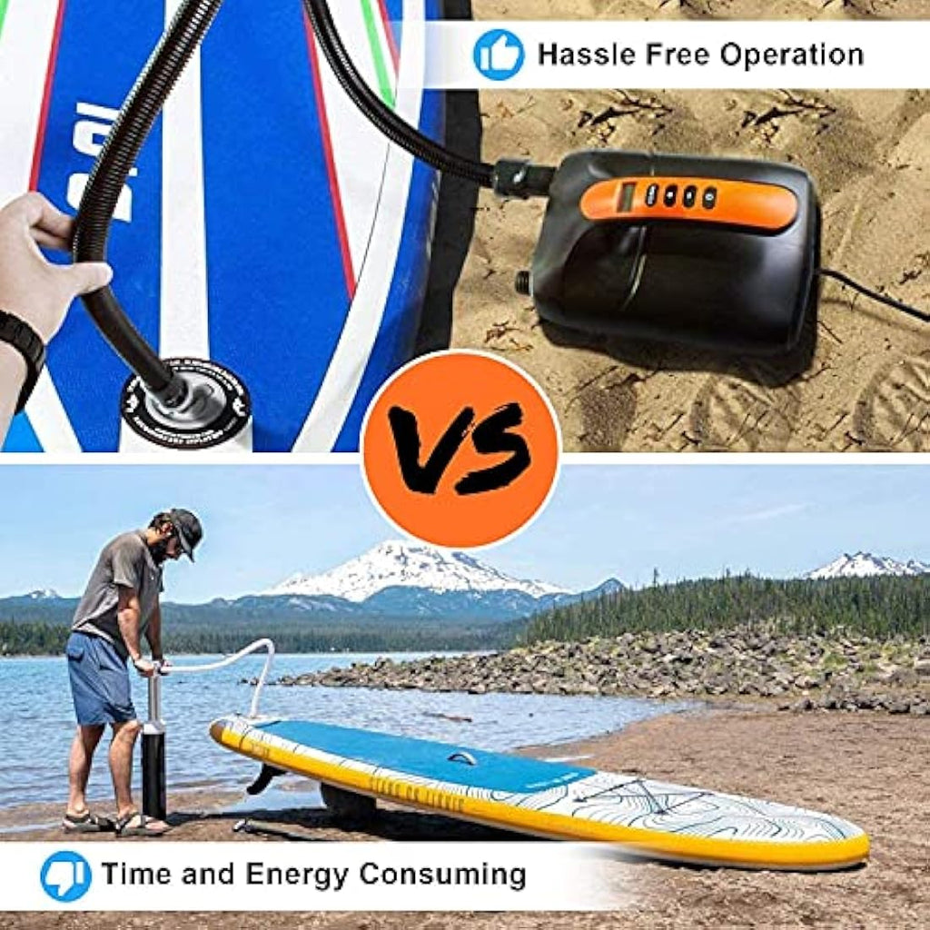 Ruitx Electric SUP Pump – 20PSI Dual Stage 12V DC Paddle Board Inflator