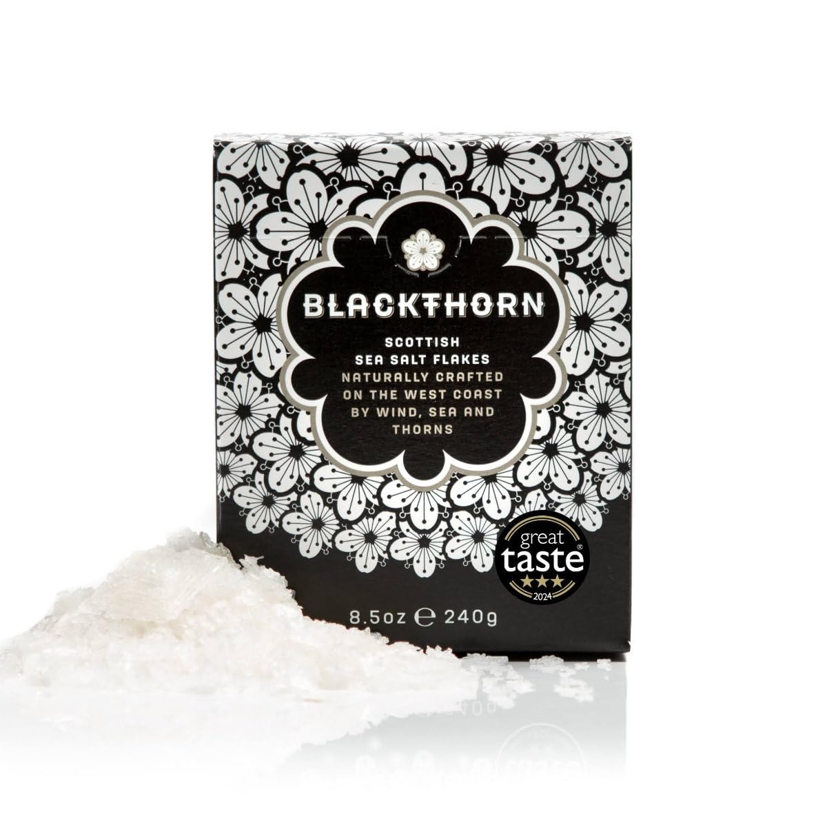 Blackthorn Scottish Sea Salt Flakes – Natural Unrefined Vegan Salt, 240g