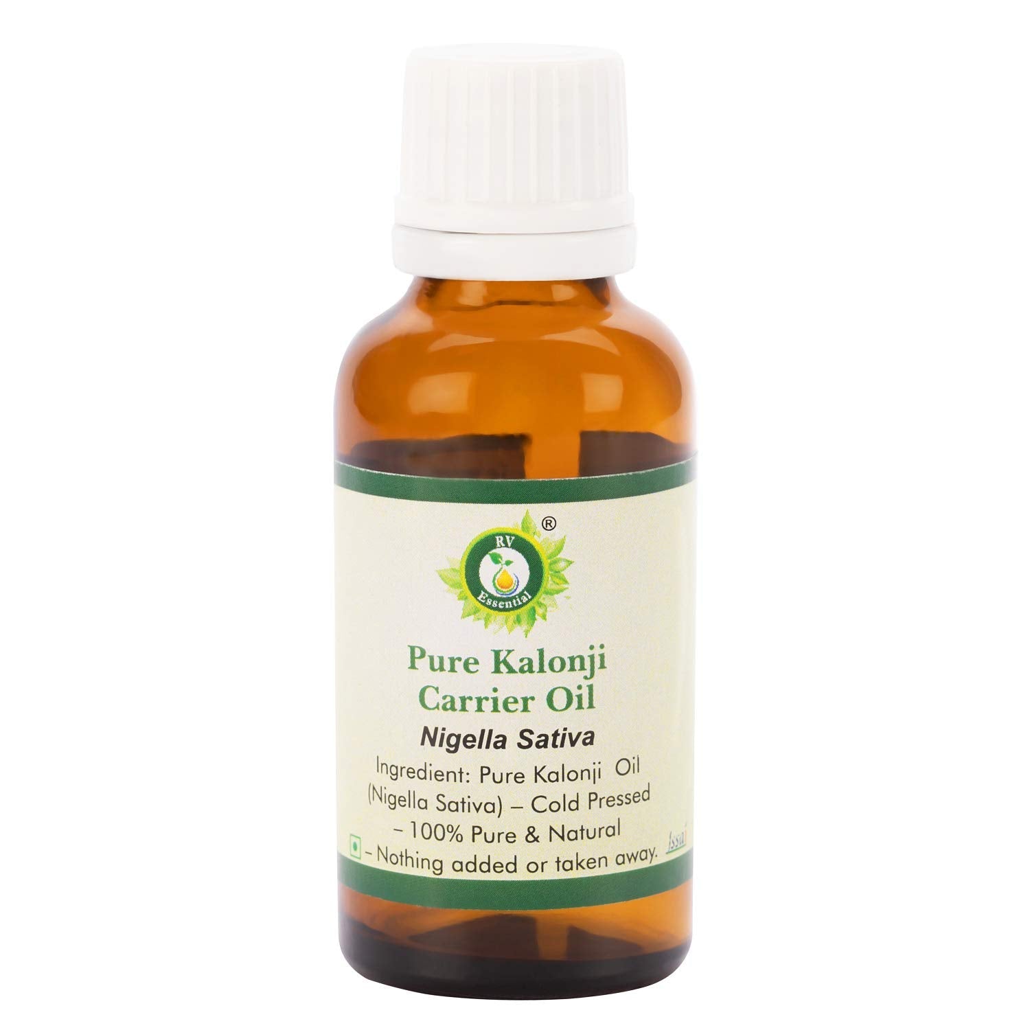 R V Essential Pure Kalonji Carrier Oil - 100% Natural Cold Pressed 50ml