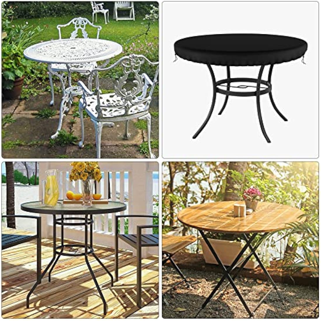 Jolof Store Round Patio Table Cover – 114cm Waterproof 600D Oxford