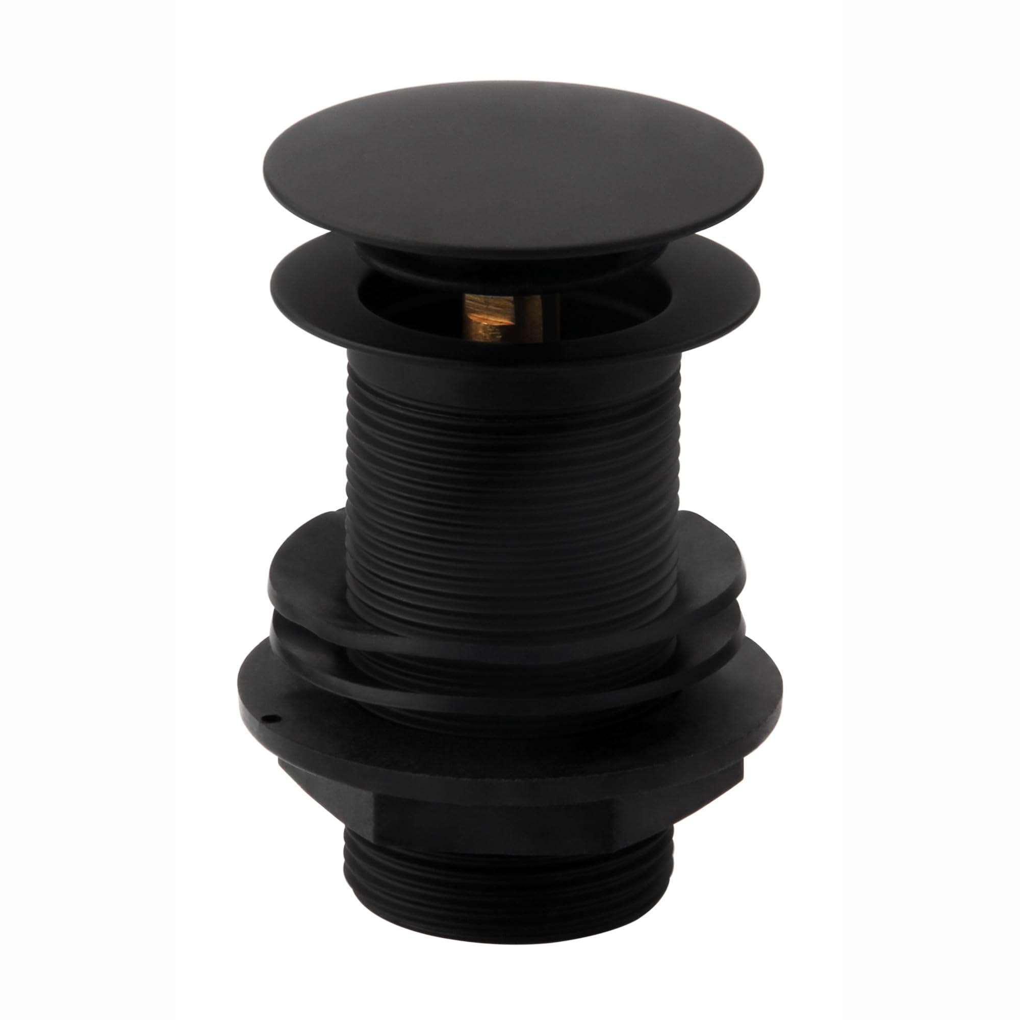 ENKI Unslotted Pop Up Basin Waste Sink Plug | Matte Black Click Clack